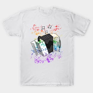 Accordion Rainbow Colours Accordionist Folk Musician T-Shirt